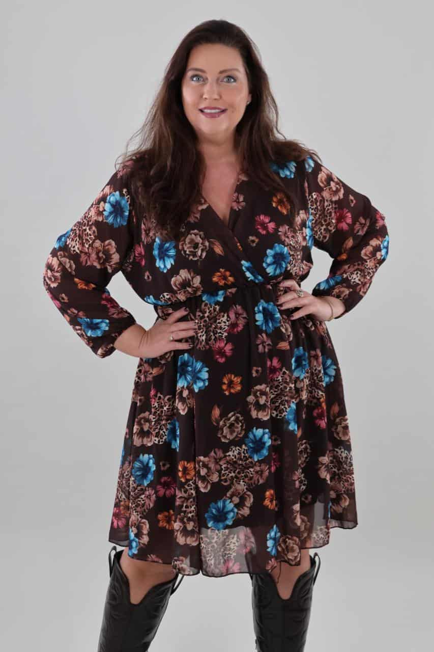 1867 Dress V-neck Floral - Afbeelding 2