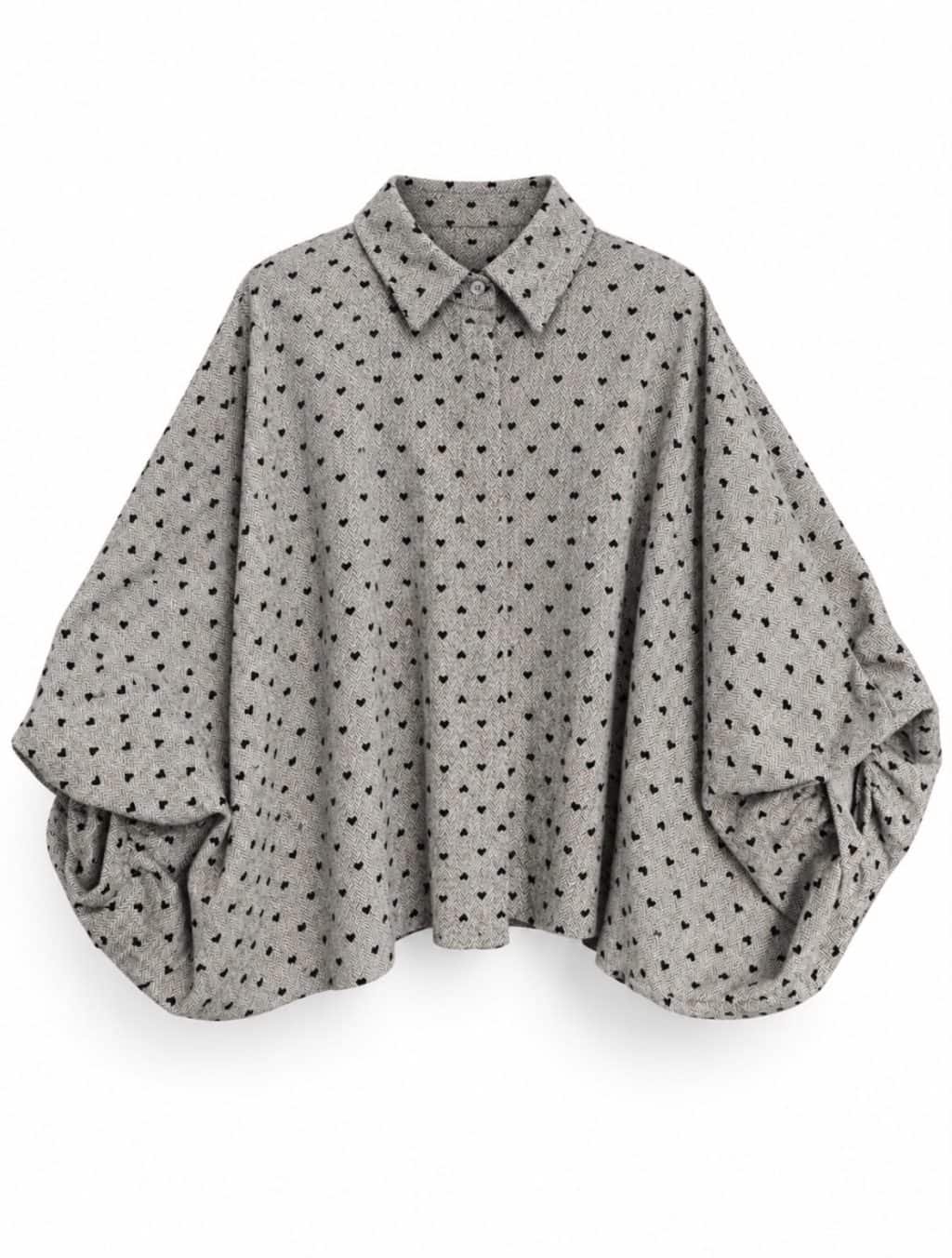 1895 Blouse Hearts Draped Sleeves - Afbeelding 3
