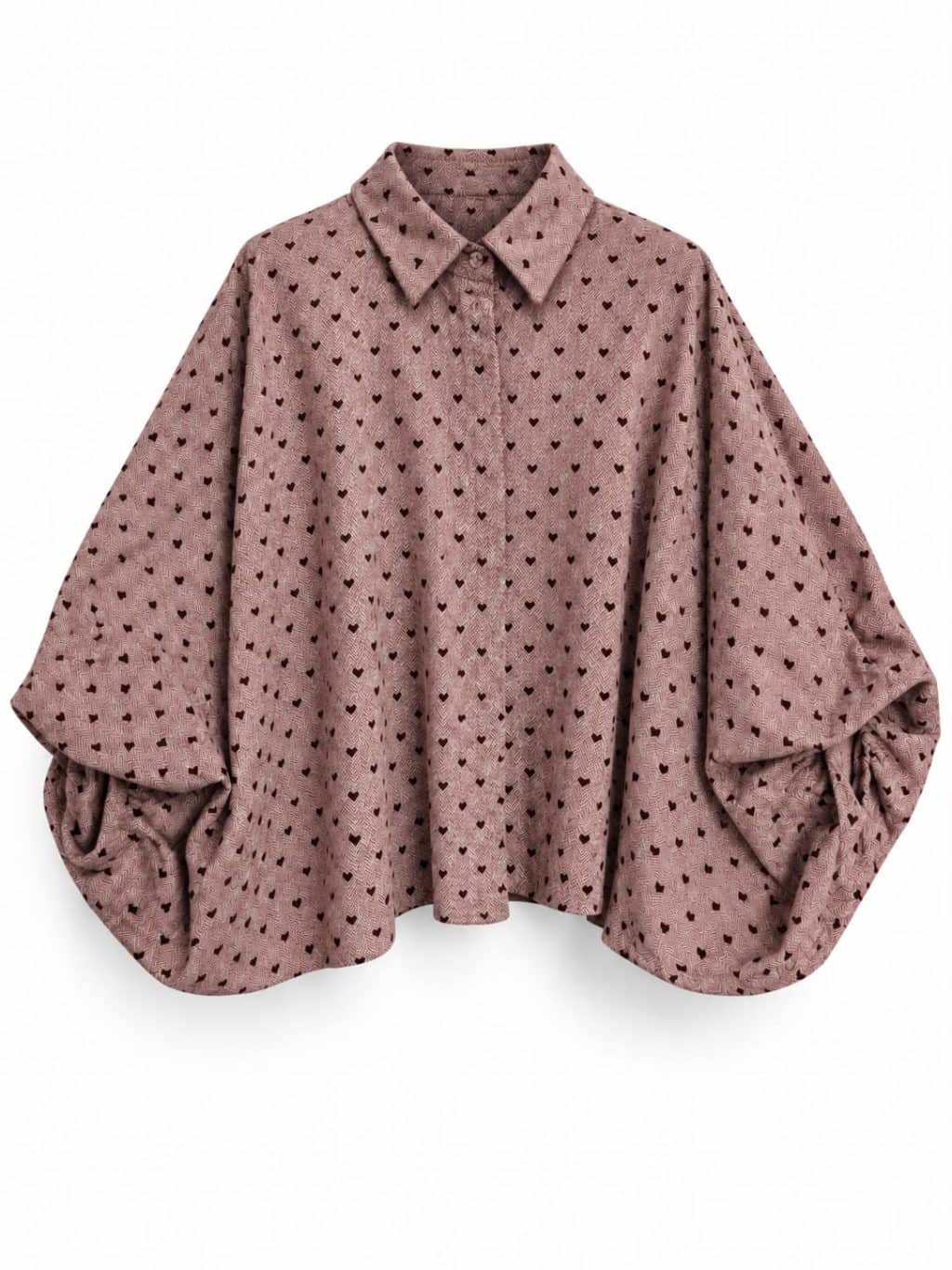 1895 Blouse Hearts Draped Sleeves - Afbeelding 4