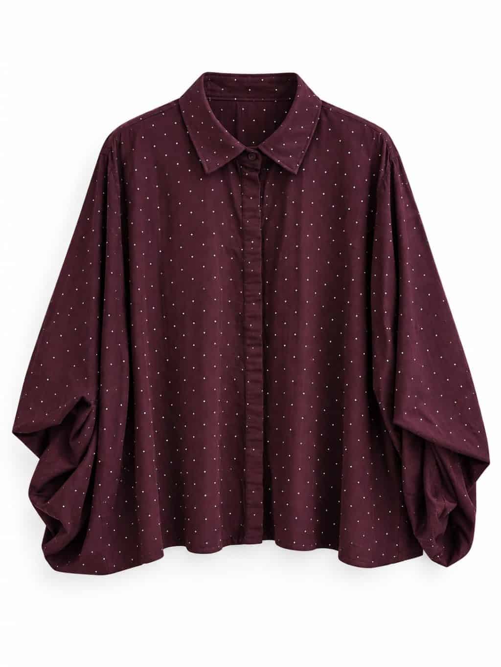 1901 Blouse Trendy Sparkle Draped Sleeves - Afbeelding 2