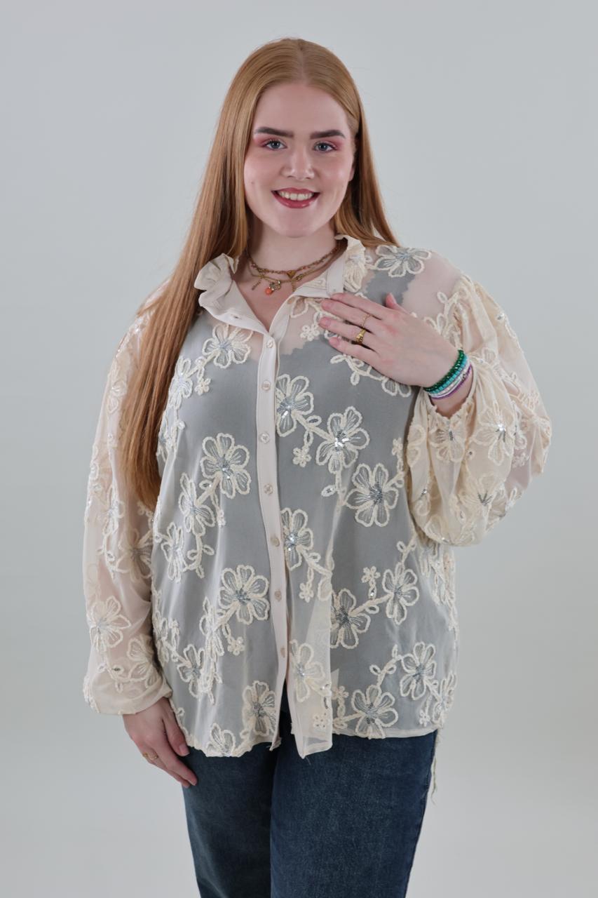 1913 Blouse Lace Flower - Afbeelding 3