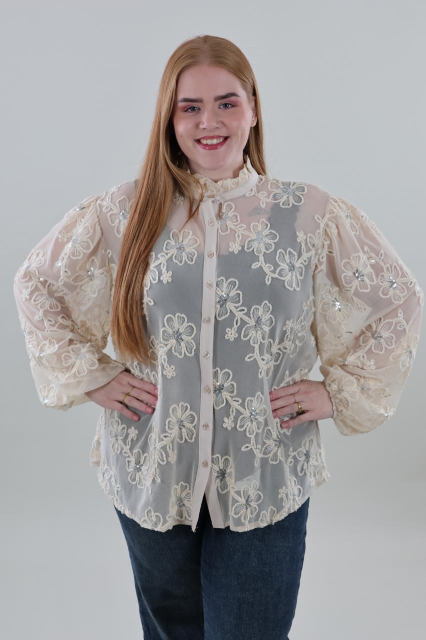 1913 Blouse Lace Flower - Afbeelding 4