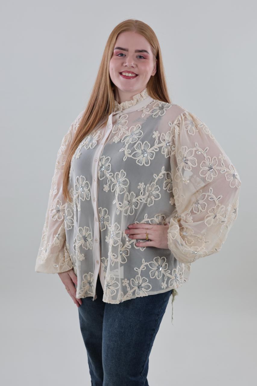 1913 Blouse Lace Flower - Afbeelding 2