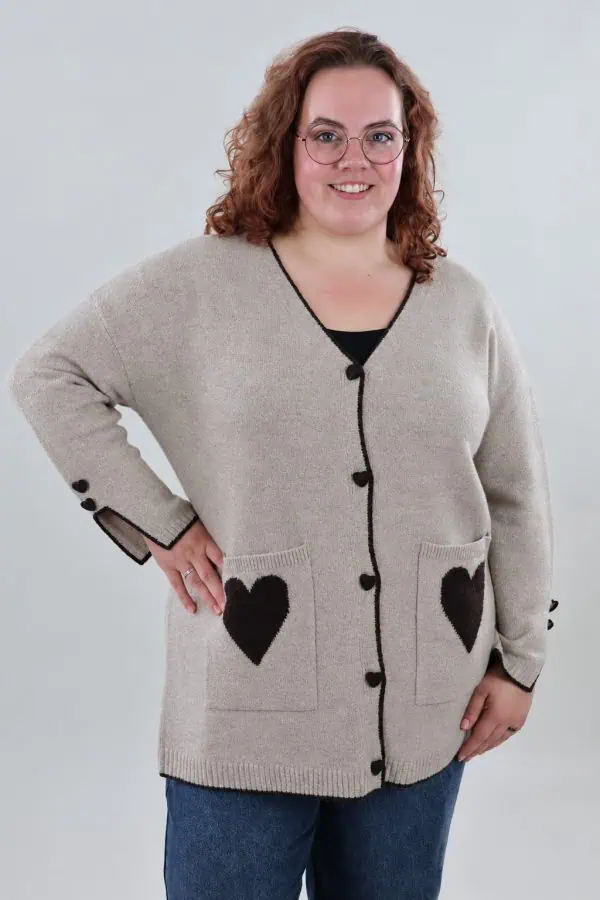 1930 Cardigan Knitted Hearts
