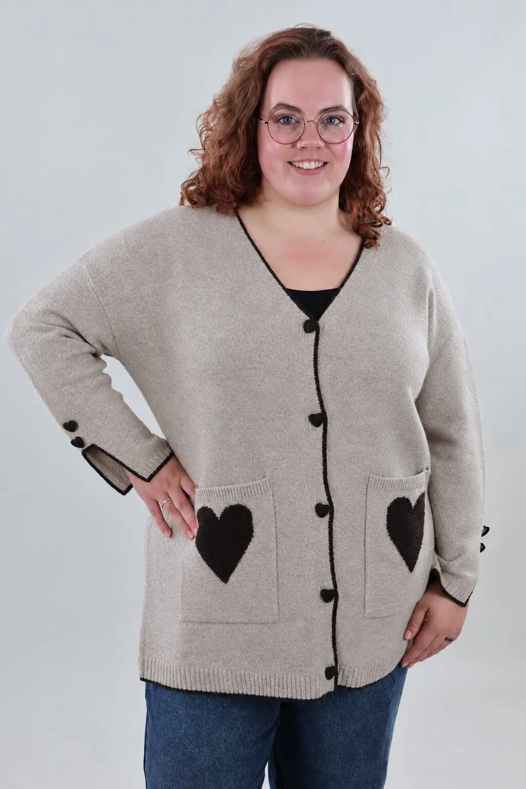 1930 Cardigan Knitted Hearts