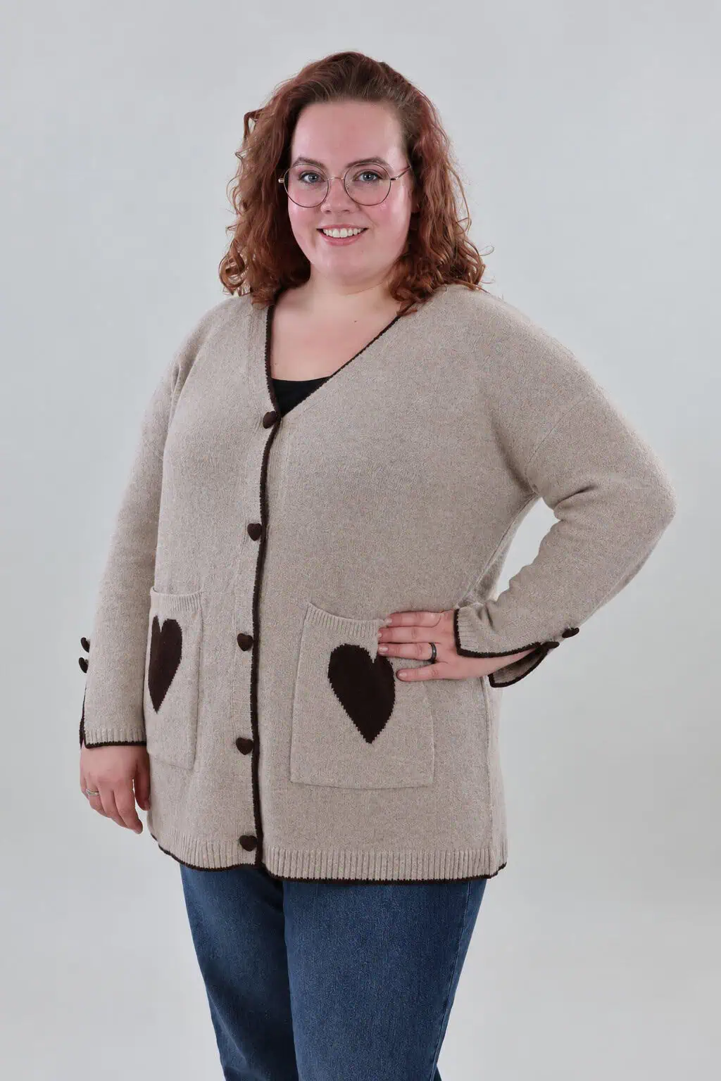 1930 Cardigan Knitted Hearts - Afbeelding 2