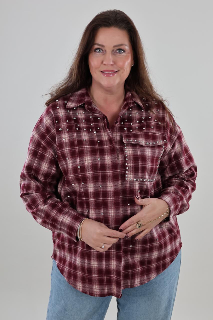 1943 Blouse Ruitjes Studs - Afbeelding 2