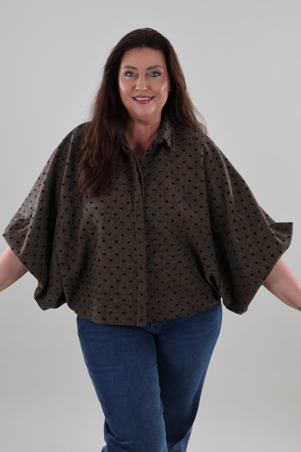 1895 Blouse Hearts Draped Sleeves - Afbeelding 2