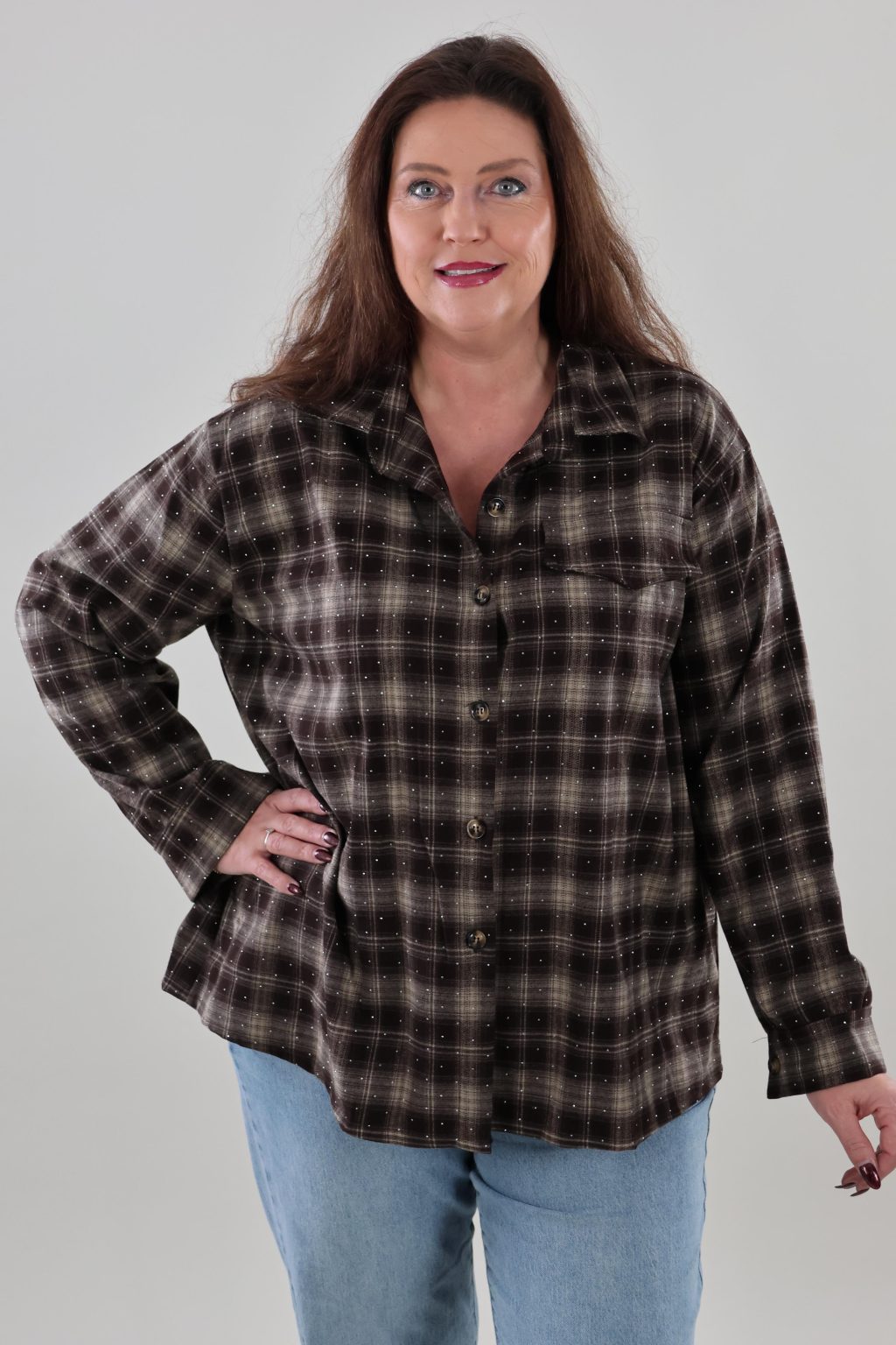 Eva 1925 Blouse Ruitjes Sparkle - Afbeelding 3