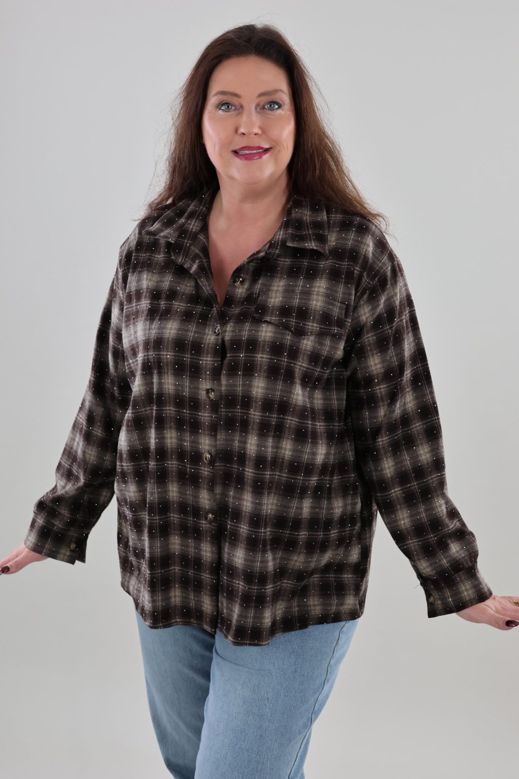 Eva 1925 Blouse Ruitjes Sparkle - Afbeelding 2