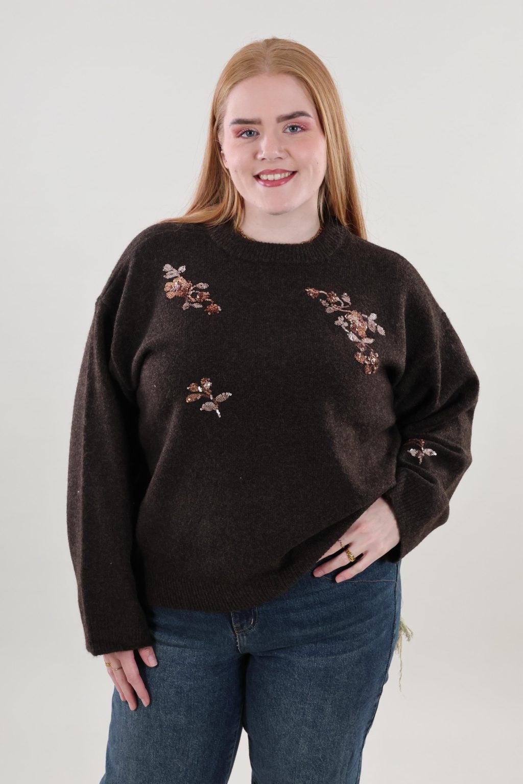 Vero Moda Curve 160 vmc amelia o- neck sequince pullover - Afbeelding 2