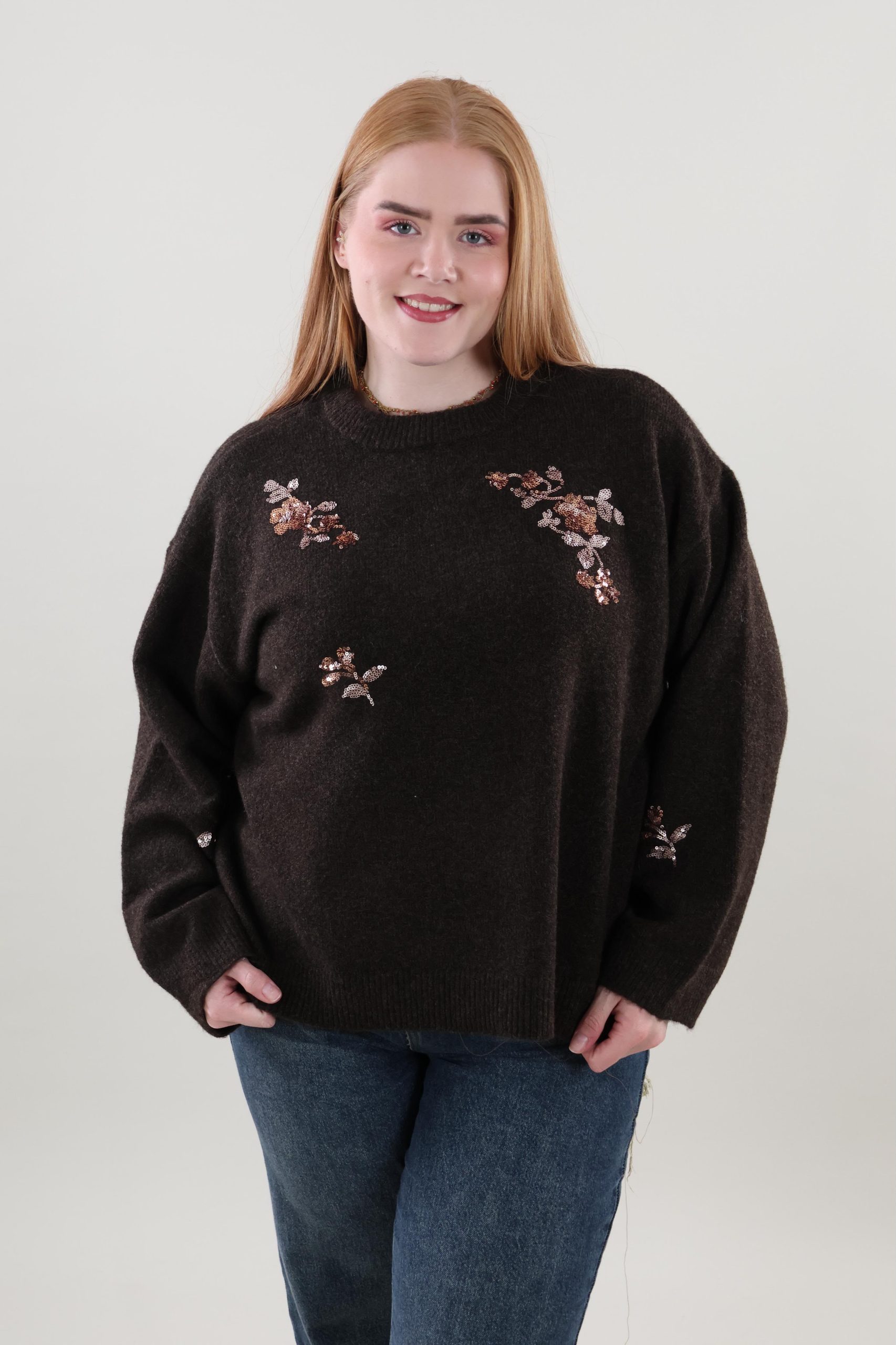 Vero Moda Curve 160 vmc amelia o- neck sequince pullover