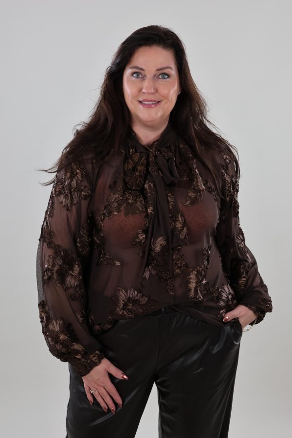 1974 Blouse Mesh Flowers