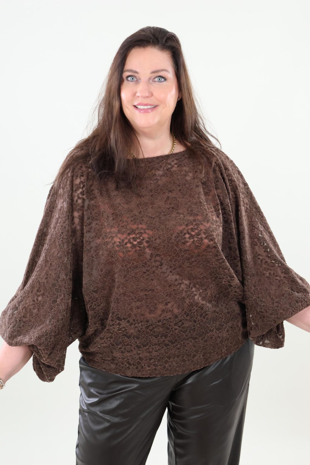 1977 Top Lace Draped sleeves - Afbeelding 2