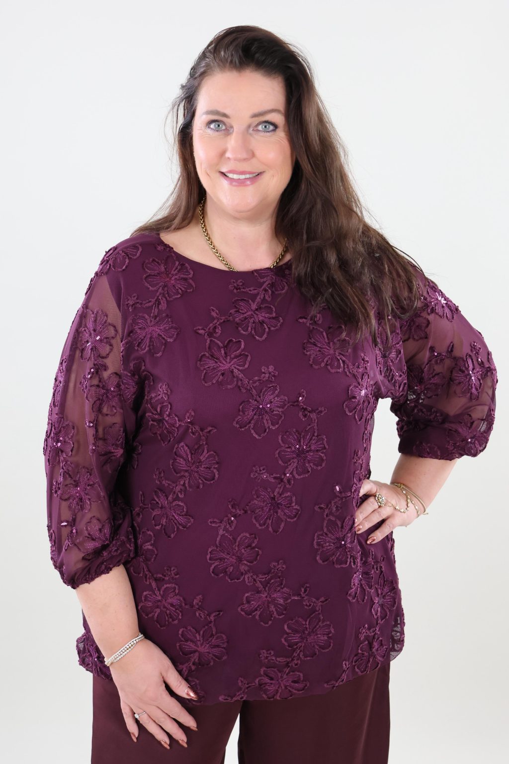 1986 Top Mesh Floral - Afbeelding 2