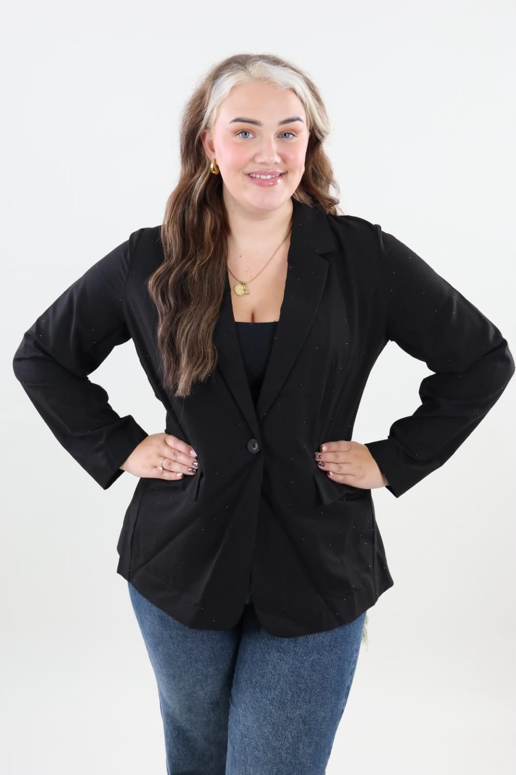 Vero Moda Curve 159 vmc Texas loose studs blazer - Afbeelding 2
